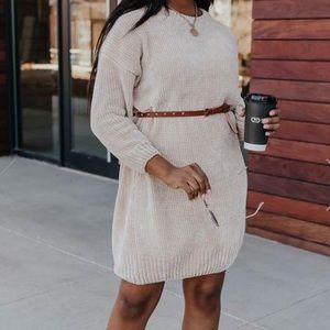 Cream Sweater dress